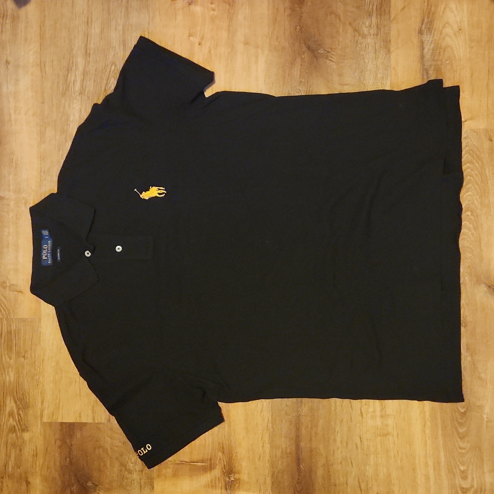 Pre owned black/gold polo by Ralph sz large